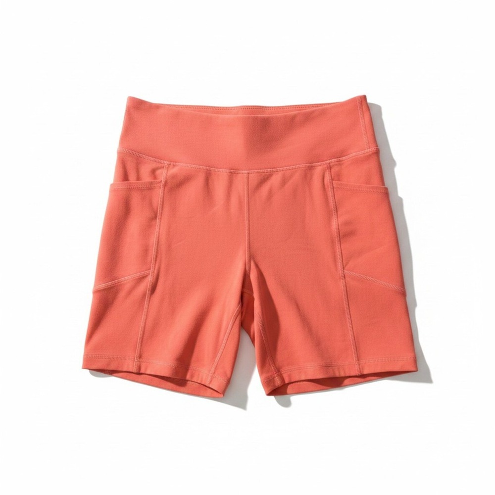 GapFit Womens S Coral Biker Shorts High‎ Rise Athletic Athleisure Casual